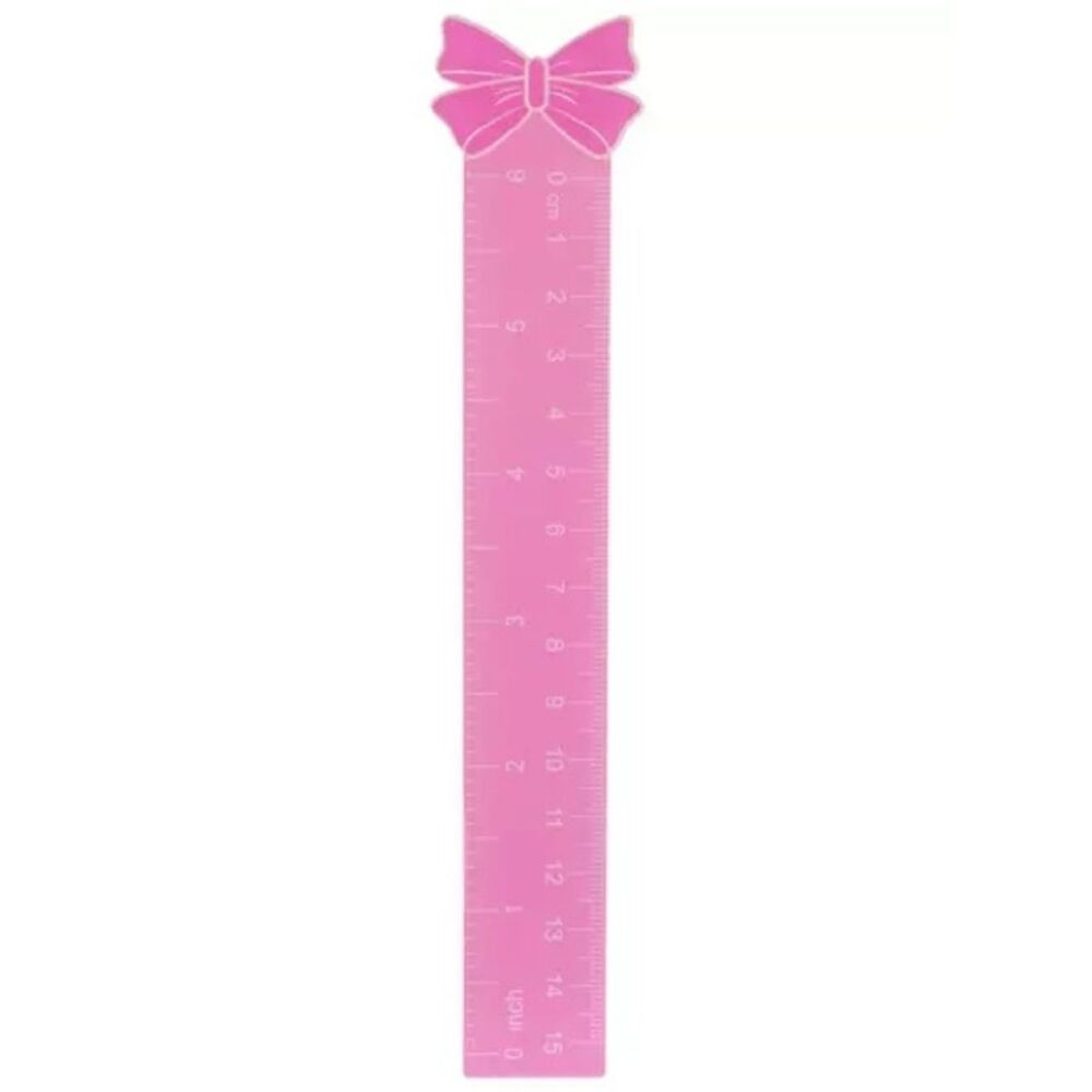 New Pink Bow Top Plastic Ruler